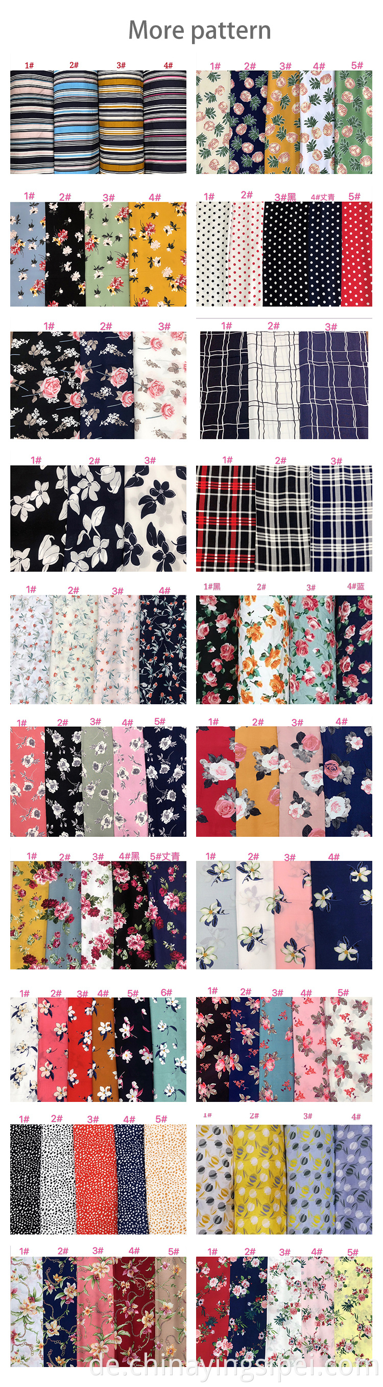 Neues Produkt Blumenmuster Polyester Stoff Fabrikverkauf Popelisch gedruckter Stoff für Frauen